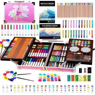 Immagine prodotto di Set da disegno per bambini, 139 pezzi, colore viola