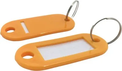 Produktbild von 100x Schlüsselanhänger mit Schlüsselring und Einleger ORANGE