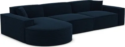 Produktbild von Cord L-Form Sofa Brevia Dunkelblau Links