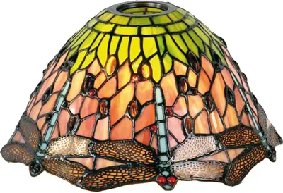 Immagine prodotto di Clayre & Eef Paralume Tiffany Ø 25x15 cm Verde Rosso Vetro Libellula