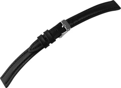 Produktbild von Echtleder-Uhrenarmband mit Naht, gepolstert, schwarz, 10 - 24 mm
