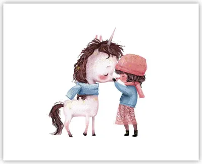 Produktbild von Poster - Poster ohne Rahmen - Einhorn Mädchen Kinder - 50x40 cm - Wand Bild - Wanddeko - Wandbilder - Kunstposter - Wandposter - Bilder - Kunstdruck - Wanddekoration - Wandbild - P2XAA50x40-4733