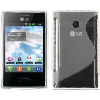 Produktbild von PhoneNatic Case kompatibel mit LG Optimus L3 - clear Silikon Hülle S-Style + 2 Schutzfolien