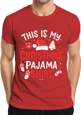 Produktbild von This is my Christmas Pajama Shirt Weihnachtsmütze - Weihnachten Xmas Christmas Herren T-Shirt, Rot, S