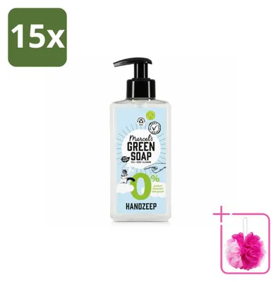 Productafbeelding van 15 x Marcel's Green Soap handzeep 0% - Milde verzorging - 250 ml - Voordelige verpakking - 15 stuks