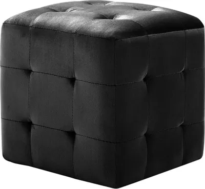 Obrázek produktu pro vidaXL Pouf 2 ks Černá 30x30x30 cm Sametová tkanina