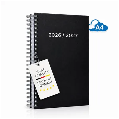 Produktbild von Kalender 2026/2027 DIN A4 Tageskalender | 400 Seiten | 1 Tag pro Seite | August 2026 bis August 2027 | Spiralbindung | Terminkalender, Lehrerkalender,