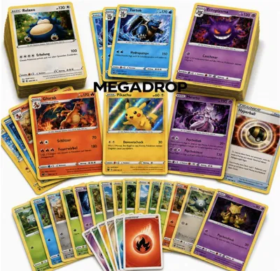 Productafbeelding van Pokémon: 100 Duitse kaarten, inclusief 10 glinsterende holo- en reverse holo-kaarten