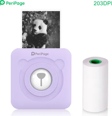 Produktbild von PeriPage Mini Pocket Etikettendrucker Labelprinter Thermodrucker Papierdrucker mit Bluetooth-Verbindung, Lila