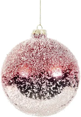 Produktbild von Rot mit weißem Schneeglas-Weihnachtsball, 12 cm, pro 4 Stück