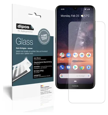Produktbild von 2x Schutzfolie für Nokia 3.2 matt - Anti-Shock 9H Folie Glass Kunststoffglas