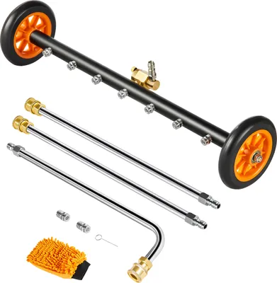 Zdjęcie produktu dla Myjka wysokociśnieniowa VEVOR 590 mm do mycia podłóg, powierzchni ze stali nierdzewnej, maks. 4000 PSI, przekładnia regulacji kąta, 7 dysz natryskowych, 2 przedłużone drążki do podjazdu, patio, tarasu