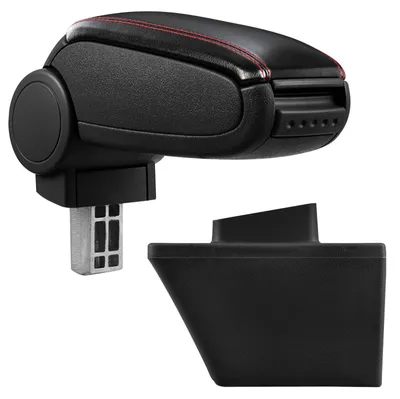 Armlehne Mittelarmlehne Leder Bezug Schwarz / Rot für Opel Meriva A 2003-2010 – Produktansicht