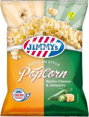 Immagine prodotto di Popcorn Jimmy's in stile messicano al formaggio nacho e jalapeño 90 g