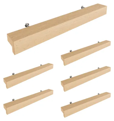 Produktbild von Sossai Holz Möbelgriffe aus Buche | GAH01 | Lochabstand 128mm, Länge 188mm, 6 Stück