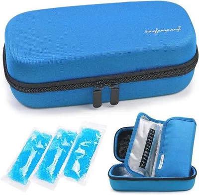 Produktbild von Famanu Tragbare Isoliertasche für Insulin mit 3 Kühlakkus - für Diabetiker
