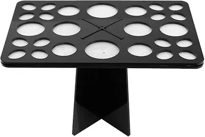 Produktbild von Make-up-Pinseltrockner mit 26 Löchern, zusammenklappbarer Acryl-Pinselständer, Kosmetikpinselregal, schwarz, 1 Stück