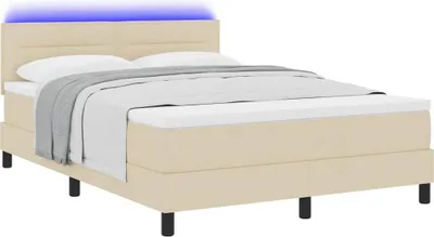Obrázek produktu pro Postel s boxspringem s matrací Krémová 160 x 200 cm textil
