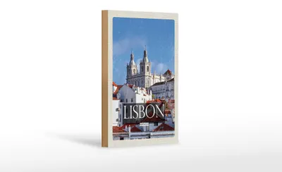 Produktbild von Holzschild Reise 12x18 cm Lisbon Portugal Architektur Reiseziel