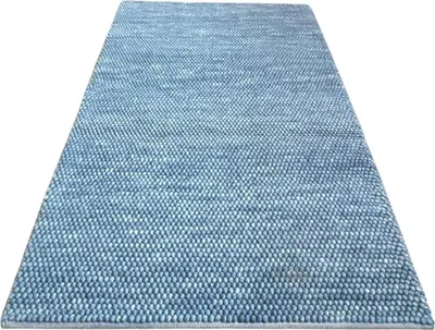 Produktbild von Teppich HANDWEBTEPPICH MAYA | Farbe: Blau; Größe: 120x180 cm | strapazierfähig und leicht zu reinigen | Wohnzimmer | Schlafzimmer