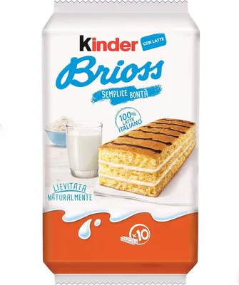 Produktbild von Kinder Brioss & Panecioc & Colazione Più Mix – 4 Sorten italienische Frühstückskuchen – 40 Snacks einzeln verpackt + Italian Gourmet polpa