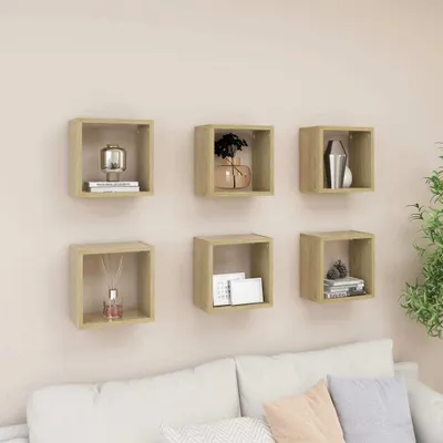 Immagine prodotto di Maison Exclusive - Scaffali a cubo, 6 pezzi, rovere Sonoma, 26x15x26 cm
