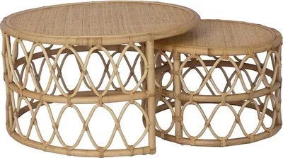 Produktbild von Einschiebbare Couchtische - Rattan - Farbe: Natur - RONITA