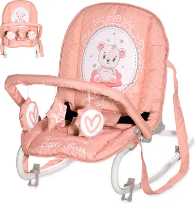 Produktbild von Lorelli Babywippe für Neugeborene bis 9kg, Babyschaukel Eliza mit verstellbarer Rückenlehne, Wippe ab Geburt, rosa