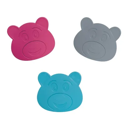 Produktbild von Spirella Duschmatte Badewanneneinlage Anti Rutsch Pads "Bärchen" - 6 Stück antibakteriell rutschfest mit Saugnäpfen multicolor