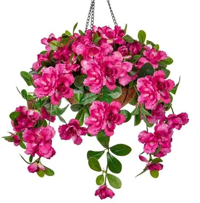 Produktbild von Unyqoos ® Realistisch Aussehende Hängende Kunstpflanzen mit Blüten für die Innenraumdekoration 70 cm