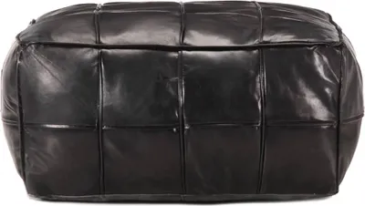 Produktbild von vidaXL Pouf Schwarz 60 x 60 x 30 cm Echtes Ziegenleder
