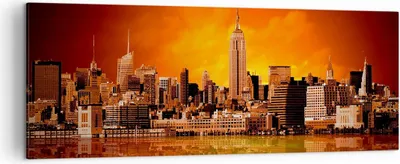Produktbild von Bild auf Leinwand - Leinwandbild - Amerika architektur straße tourismus - 140x50cm - Wand Bild - Wanddeko - Leinwanddruck - Bilder - Kunstdruck - Leinwand bilder - Wandkunst - AB140x50-2118