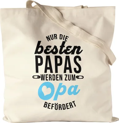 Produktbild von Nur Die Besten Papas Werden Zum Opa Befördert Jutebeutel Stoffbeutel Canvas Geschenk Ankündigung Schwangerschaft Enkelkinder