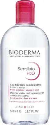 Produktbild von Bioderma Sensibio H2O, Frauen, 500 ml, Empflindliche Haut, Beruhigend, Flasche, AQUA / WATER / UAE PEG-6 CAPRYLIC / CAPRIC GLYCERIDES FRUCTOOLIGOSACCHARIDES MANNITOL XYLITOL...