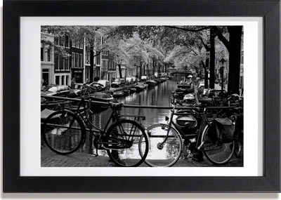 Produktbild von Bild 30x20 MDF-Rahmen, Wandkunst Amsterdam Fahrräder