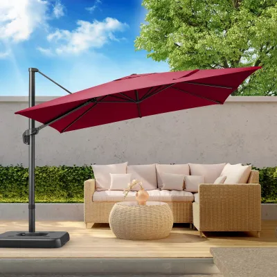 Imagen del producto de Parasol colgante - Parasol ajustable - Parasol de aluminio - 3x3 metros - Giratorio 360°
