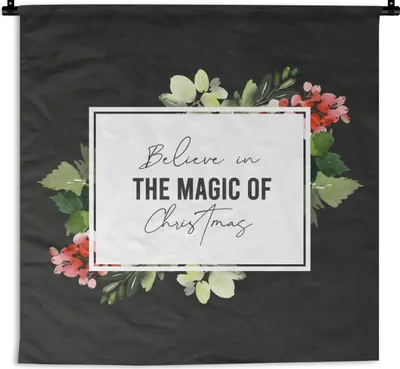 Produktbild von MuchoWow® Wandteppich Wandbehang Weihnachten - Zitat - Magie 150x150 cm Tapisserie Dekoration Wandtuch - Wohnaccessoires - Modernes