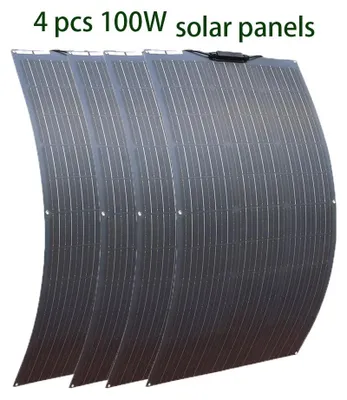 Immagine prodotto di Pannello solare - Pannelli solari - Monocristallino - Flessibile - Pieghevole - 400W - Impermeabile - per camper - per barche
