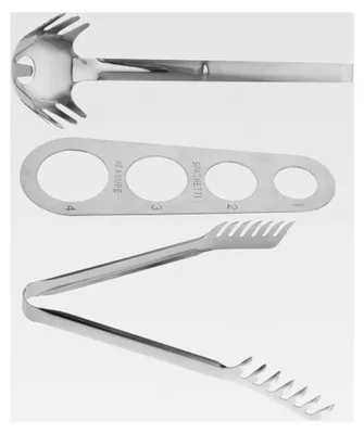 Produktbild von Edelstahl-Spaghetti-Messlöffel und -Zange