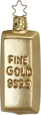 Produktbild von Christbaumschmuck Goldbarren Glas 8.5cm, gold