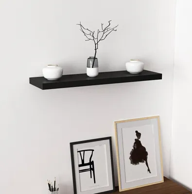 Image de Skye Decor, Gizli 80 - Black, Wandregal, Schwarz, 100 % MELAMINBESCHICHICHTETETETETE SPANPLATTEN, 80 x 23 x 3,6 cm