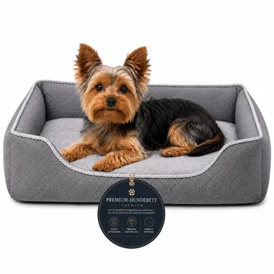 Image de Canapé pour chien couchage lavable housse amovible tissu d’ameublement S 55x45 cm, Image générée par une IA
