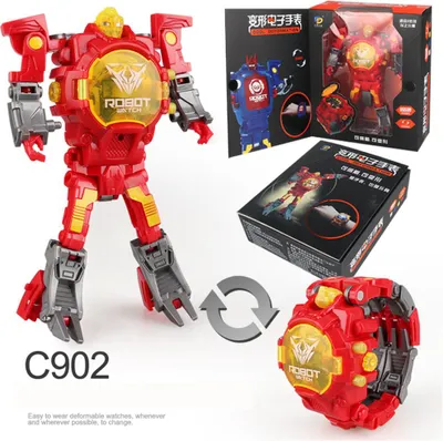 Zdjęcie produktu dla Cartoon Watch Toy Deformacja Robot Elektroniczny z Project Baby 's Toys Red (nie można zdeformować projekcji)
