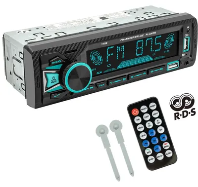 Zdjęcie produktu dla Radio samochodowe 1 DIN z Bluetooth 5.1, obsługujące RDS oraz wyposażone w podwójne złącza USB/AUX/TF/FM/AM