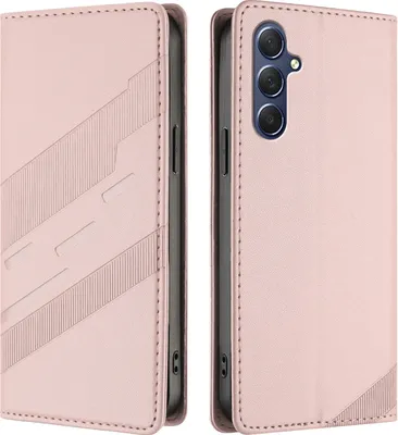 Produktbild von Hülle für Samsung Galaxy M54 5G, Kunstleder Brieftaschen Handyhülle mit Kartenfach und Standfunktion Pink