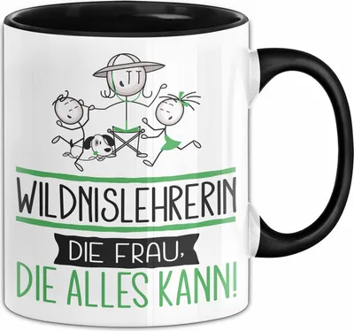 Produktbild von Wildnislehrerin Geschenk Tasse Becher Die Frau Die Allen Kann Geschenkidee für eine Wildnislehrerin Lustig (Schwarz)