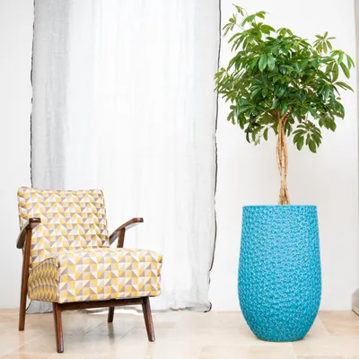 Produktbild von Provencelia Keramik Pflanzkübel Paris Hellblau, Ø39 x H63 cm, handgefertigt, glasiert, Outdoor, Terrasse