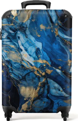 Produktbild von NoBoringSuitcases.com® - Blauer Koffer - Reisekoffer blau - 55x35x25Handgepäck Koffer 55x35x20 cm, 36L,
