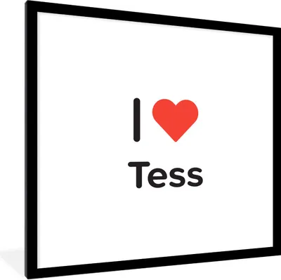 Produktbild von MuchoWow® Gerahmtes Poster Ich liebe - Tess - Mädchen 40x40 cm - Poster mit Schwarzem Bilderrahmen Wandposter Rahmen Foto Bilder - Poster - Plakat im Rahmen