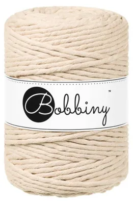 Produktbild von BOBBINY 5 mm Makramee Garn Regular 100 m, Farbe:Warm Beige